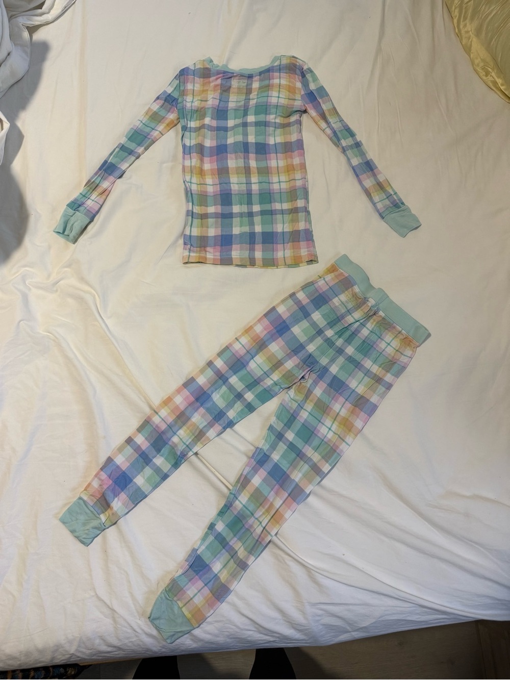 Little Sleepies Pastel Plaid Pajama Bottoms - Light Blue, Pink, Green